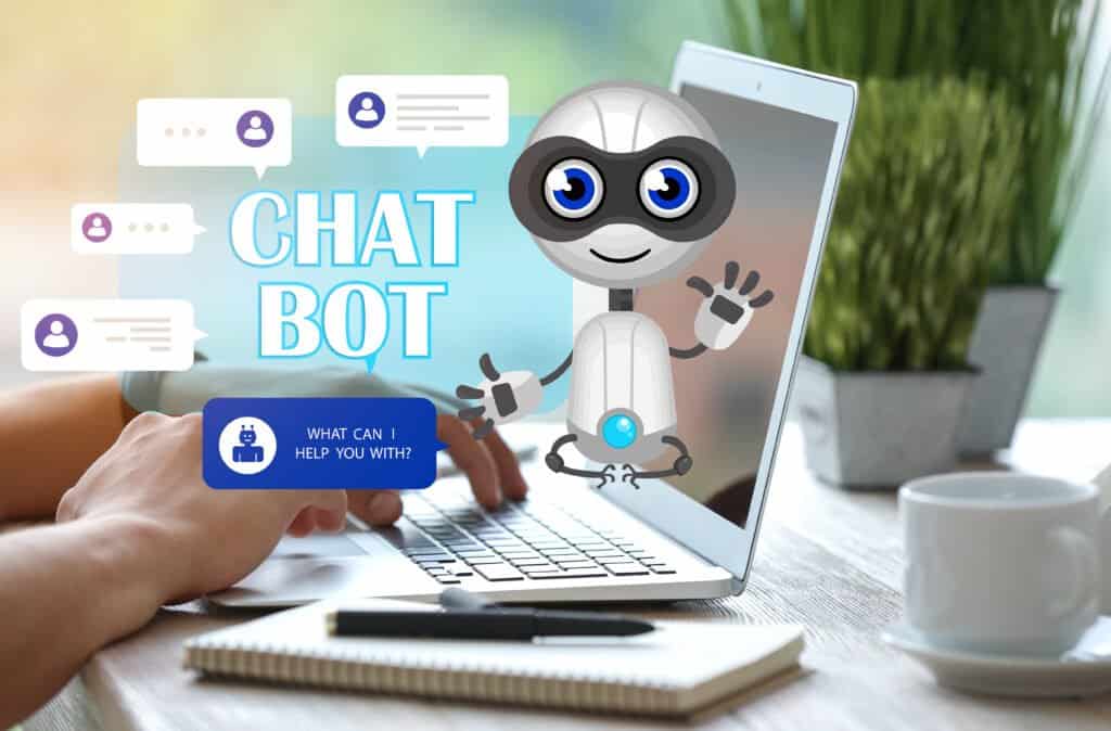 chatbot op laptop scherm