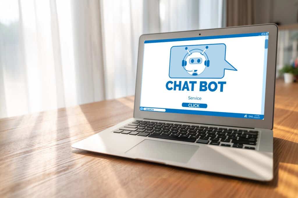 chatbot op laptop scherm